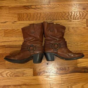 Frye Brown Heeled Boots